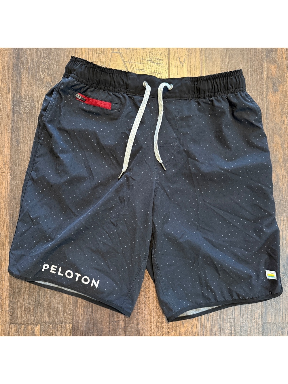 Vuori x Peloton Banks Short Men's Size S Unlined Black Polka Dot Athletic Gym